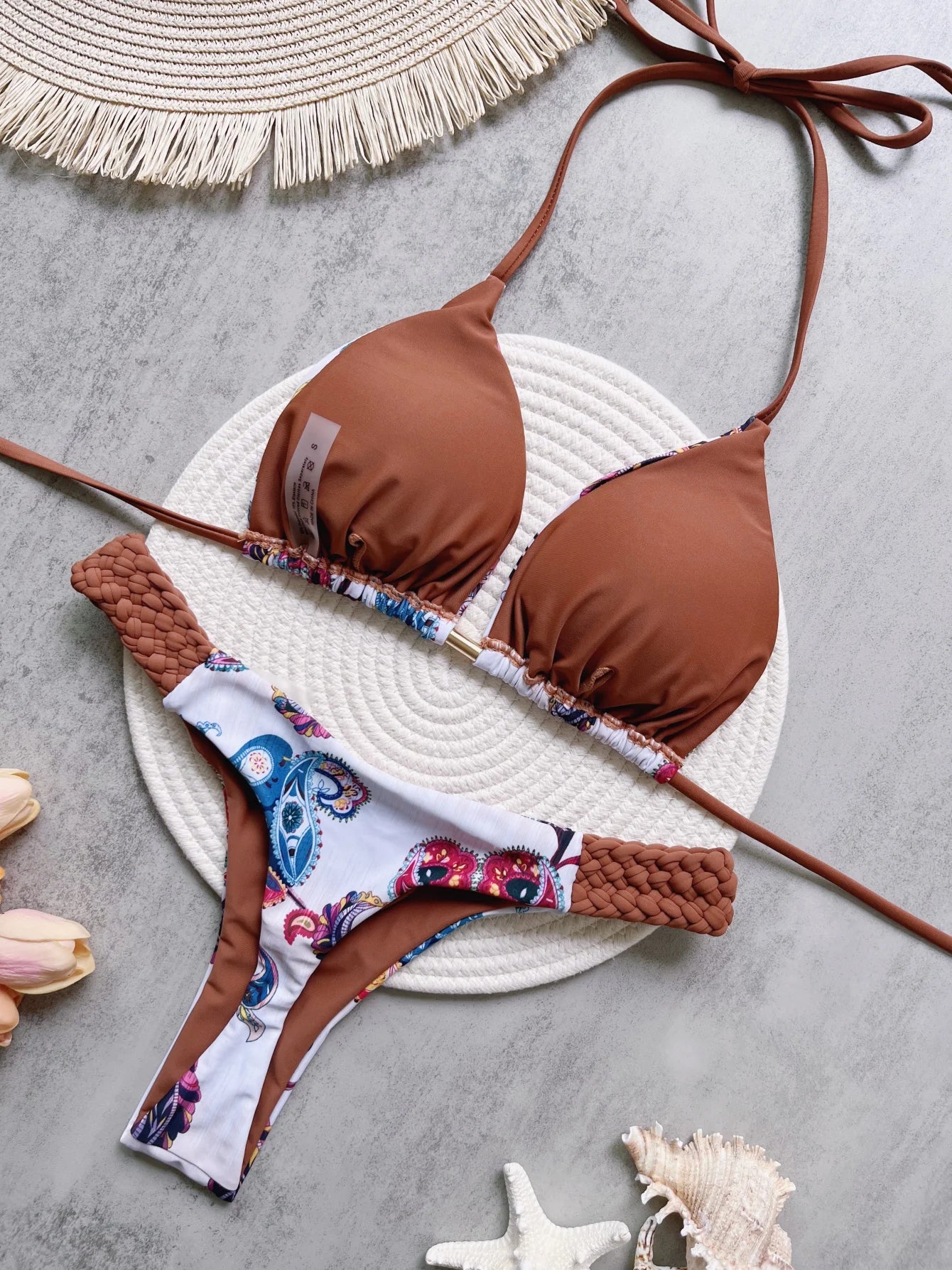 RUOTONSEPT imprimé licou Mini string coupe haute Bikini femme maillot de bain femmes maillots de bain deux pièces Bikini ensemble baigneur maillot de bain bain