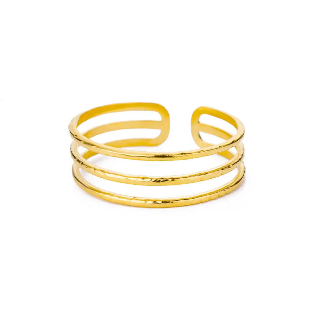 Bracelets d'ouverture à motif de bosse classique exquis pour femmes, manchette, couleur or, acier inoxydable, ornement à main, cadeau