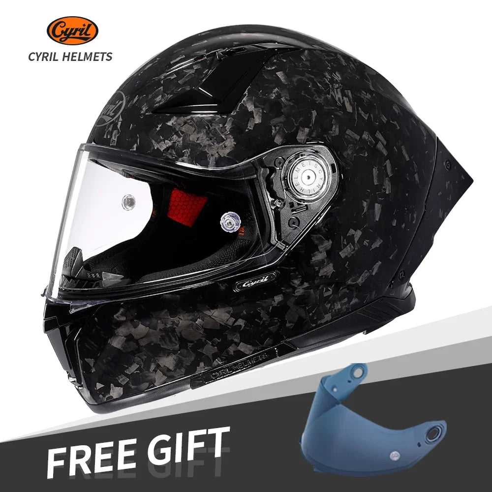 Casque Moto Intégral Fibre Carbone Kevlar — Léger Course DOT ECE Unisexe