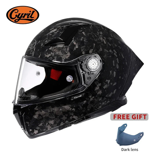 Unisex Lightweight Carbon Fiber Kevlar Full Face Motorcycle Street Bike Helmets Racing Helmet DOT ECE Approved CYRIL Moto Helmet