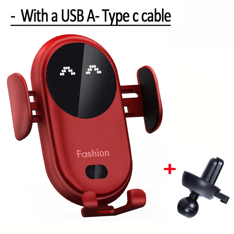 Support de chargeur sans fil 30W pour voiture, support de téléphone pour grille d'aération, rotatif, Intelligent, infrarouge, charge rapide sans fil