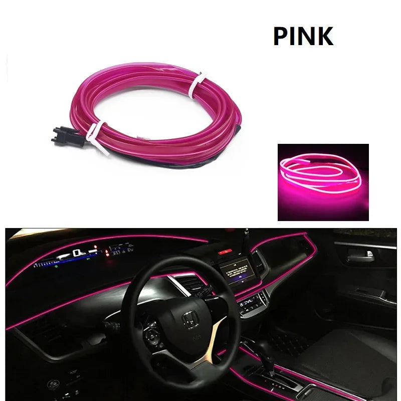 Decorative Car Interior Lamp Strips, 1M 2M 3M 5M, Ambient Light, Cold Light, Dashboard Console, Automotive LED Ambient Lights