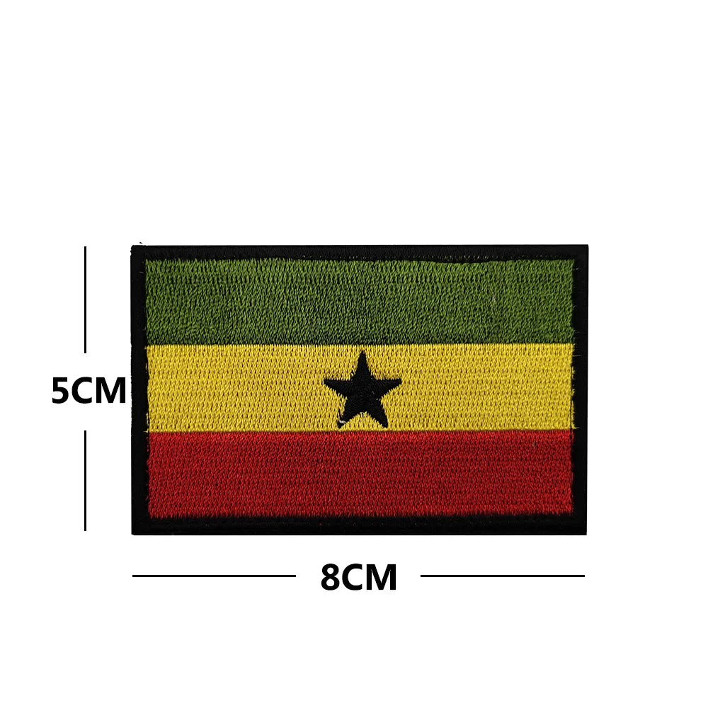 Drapeau d'Afrique 3D Egypte Kenya Algérie Nigeria Angola Tunisie Maroc Soudan Malte Namibie Ghana Mozambique Drapeaux Patchs brodés