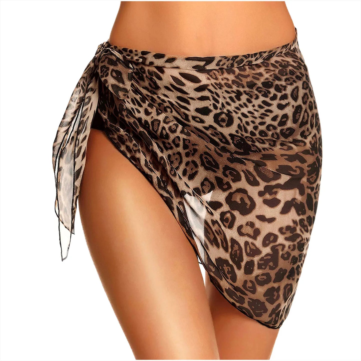 Jupe courte en gaze Sexy, jupe portefeuille de plage rouge, tunique longue, paréos, bikini, Cover-Up pour les maillots de bain, vêtements de plage