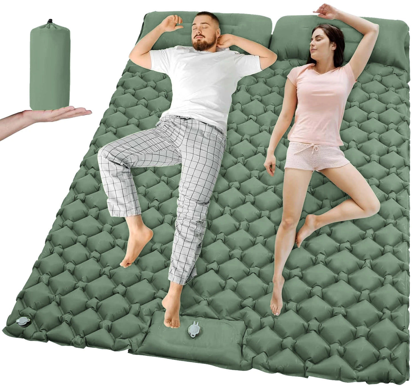 Matelas gonflable Double de Camping en plein air, coussin de couchage Extra large, lit pliant ultraléger, tapis de couchage pour voiture, tapis de voyage