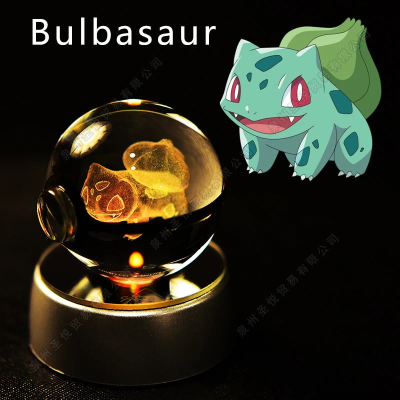 Boule de cristal 3D veilleuse — lampe en verre, statue, cadeau d'anniversaire pour enfants