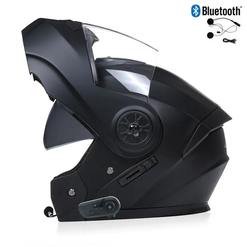 Casque Moto Bluetooth Intégral Homme — Motocross Rabattable Certifié DOT