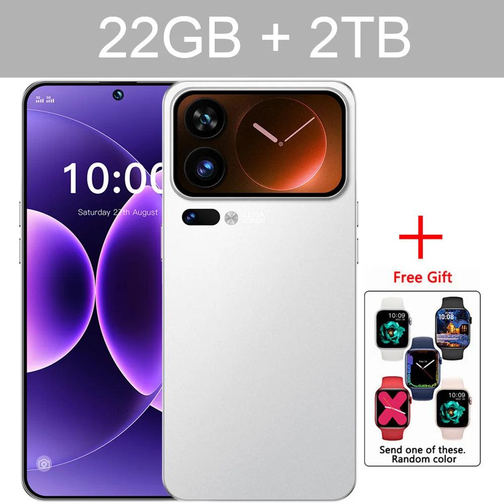 NOUVEAU HOT M17 Pro Max Smartphone 7.3HD Original Pas Cher 5G Double Carte Double Veille Téléphones Mobiles 7800mAh Android 15 Téléphones Mobiles