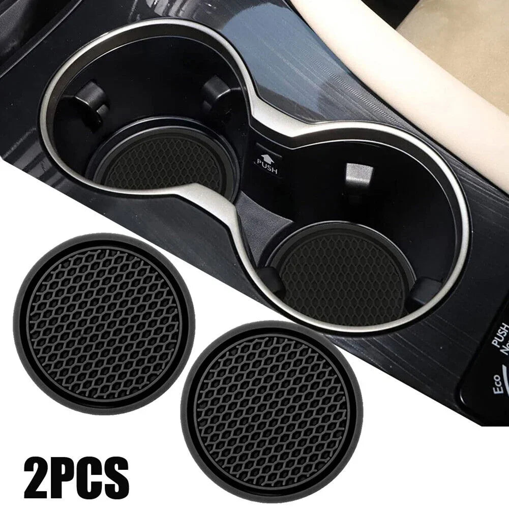 Porte-gobelet noir pour voiture, 2 pièces, insertion antidérapante, sous-verres, tampons, accessoires d'intérieur pour la plupar