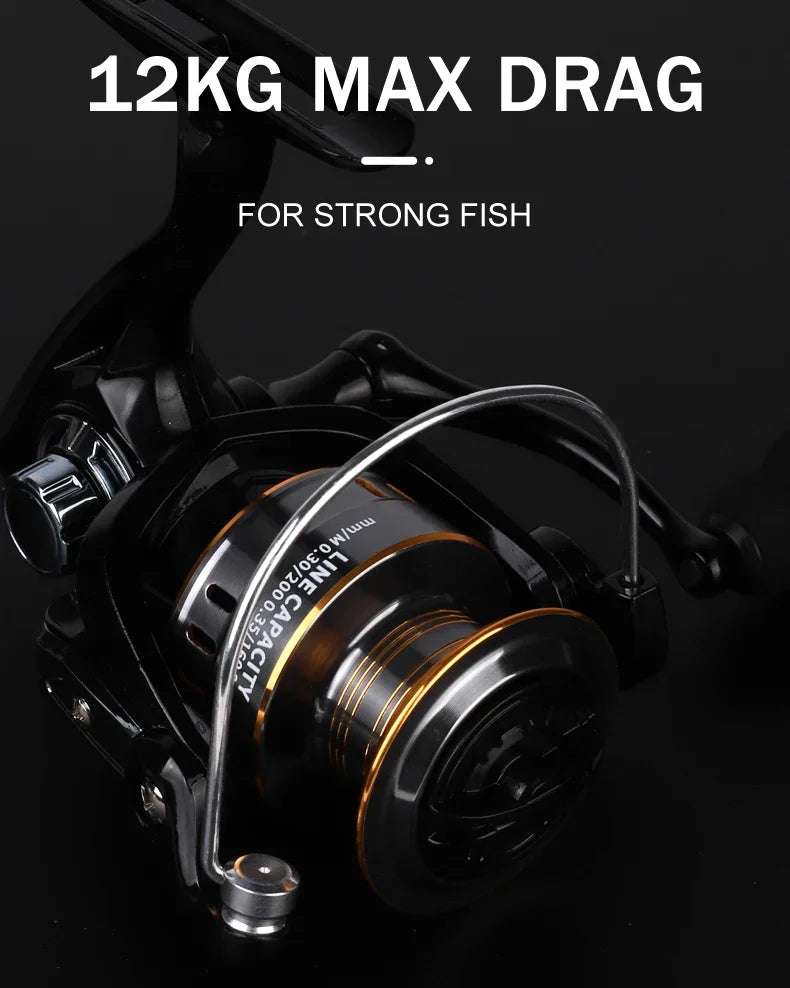 Professionnel Ultra léger 1000 ~ 7000 5.2:1 rapport de vitesse, traînée maximale de 26LB CNC bobine en métal moulinet de pêche pour l'eau douce et salée
