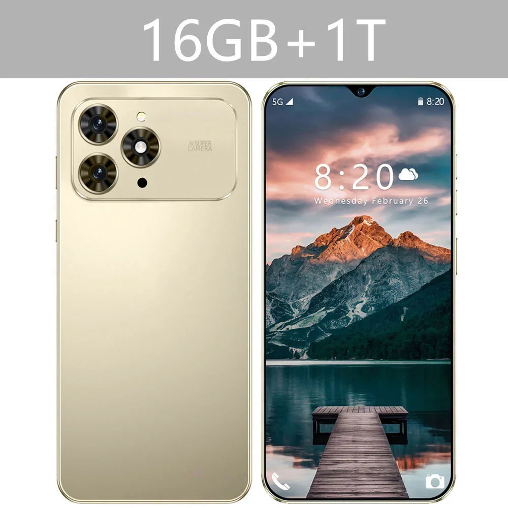 HOT i17 Pro Max téléphones portables 2026 nouveau Original 7.0HD 5G double carte double veille Smartphone 8000mAh Android 15 téléphones mobiles