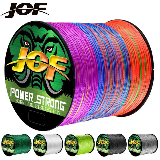 JOF-Ligne de pêche tressée Multimessieurs Carp Fly, 4 Brins, 100m, 300m, 500m, Multicolore, Japon Spinning Extreme PE, Bain Weave