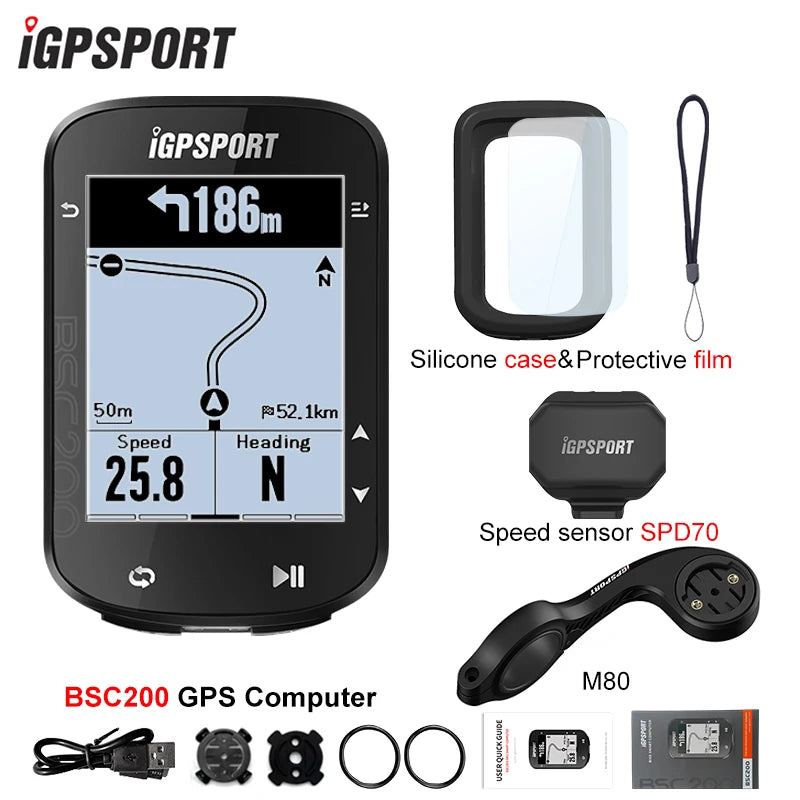 IGPSPORT BSC200 GPS Cycle Bike Computer Wireless Digital Bicycle Speedometer ANT+ Route Navigation Stopwatch Cycling Odometer