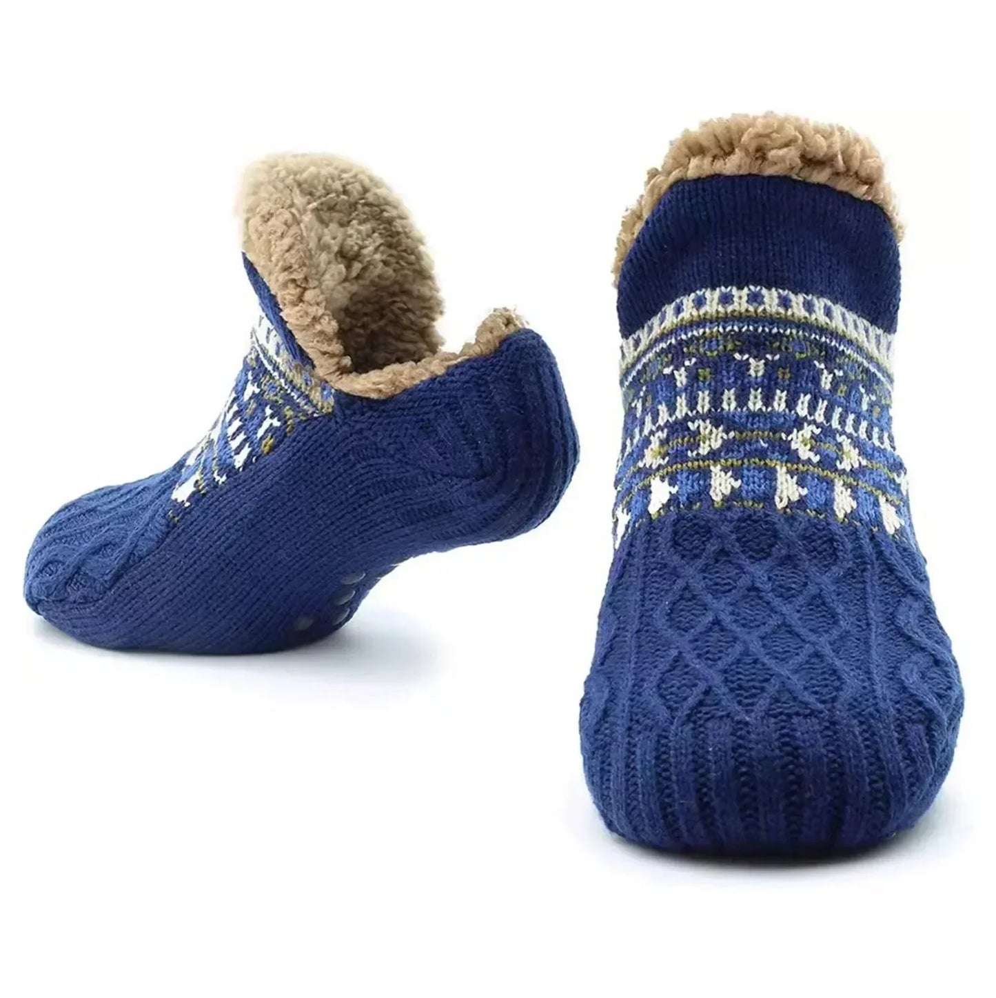 Calcetines antideslizantes para el suelo, súper cálidos, para mujeres y hombres, calcetines de nieve, alfombras para dormir, pantuflas, botas de terciopelo, ropa de casa