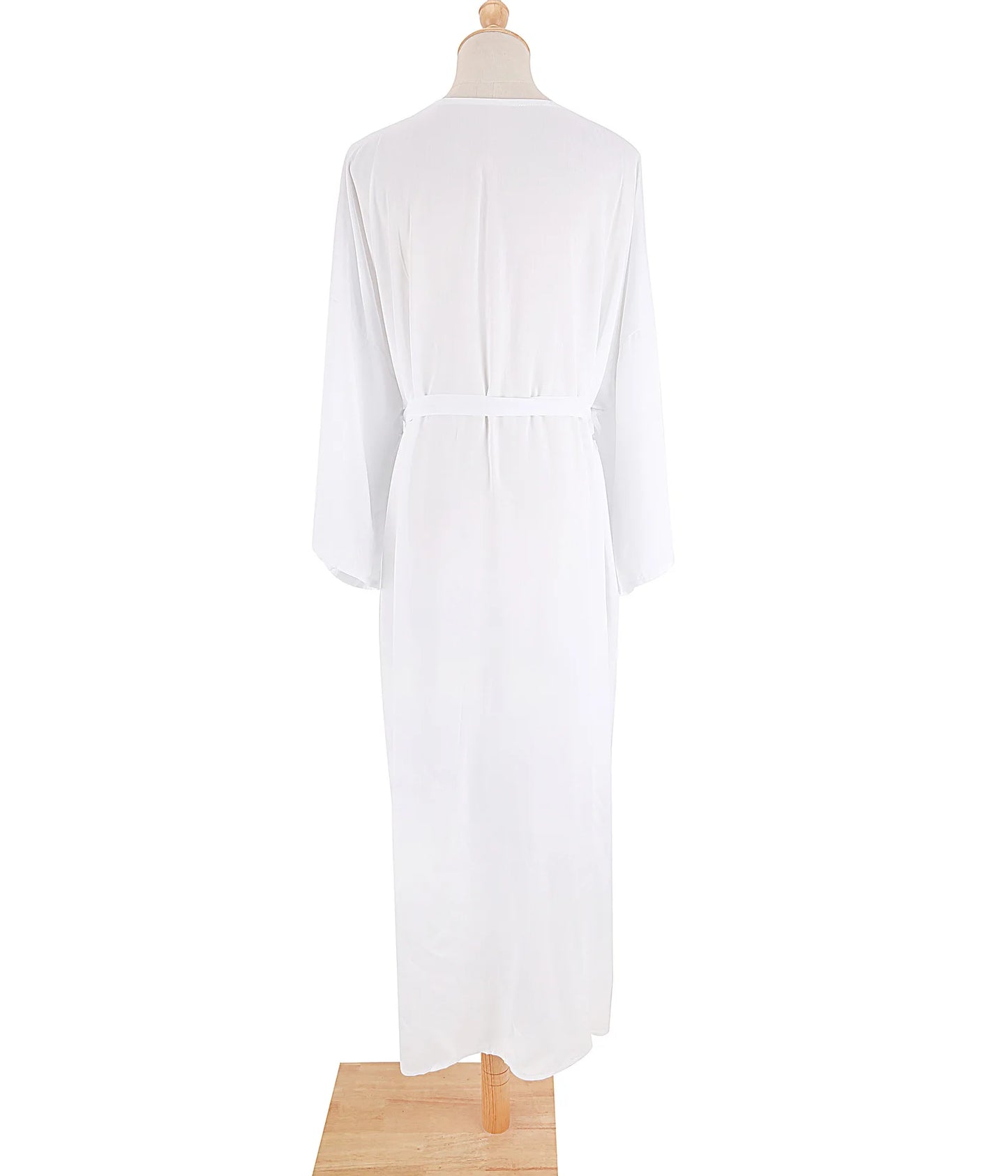 Robe de Plage Longue avec Ceinture pour Femme, Kimono Sexy, Cardigan d'Été, 5 Couleurs Unies