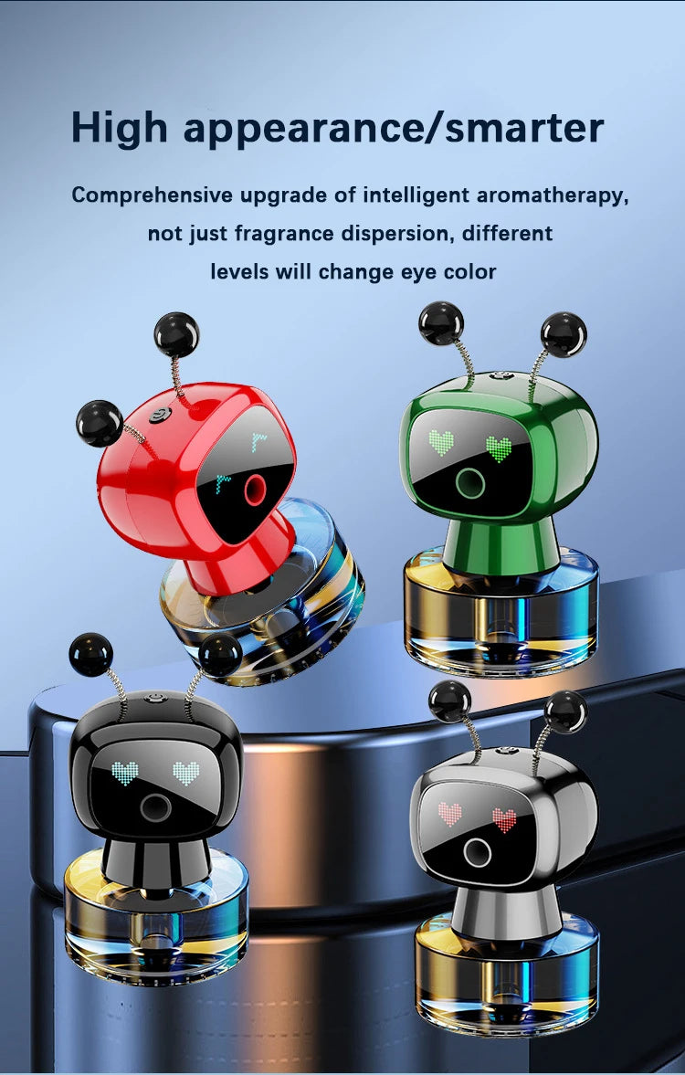 Désodorisant de voiture Intelligent diffuseur d'arôme de voiture Rechargeable AI yeux intelligents 4 niveaux de diffuseur de voiture Intelligent réglable cadeau