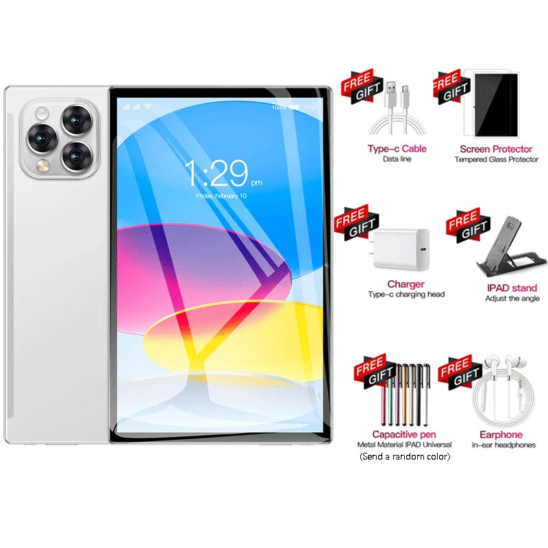 Tablette PC Android 16 2026 — 24 Go RAM, 2 To ROM, 5G, double SIM, écran HD plein écran, mini PC (v2)