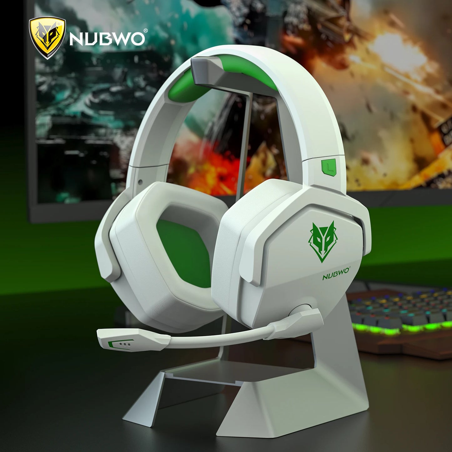 NUBWO G06 Dual Wireless Gaming Headset with Microphone for PS5, PS4, PC, Mobile, Switch 2.4GHz Bluetooth Wireless Headset