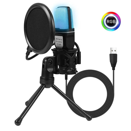 Microphone USB à condensateur pour gaming et podcast – Micro filaire pour PC, streaming et karaoké