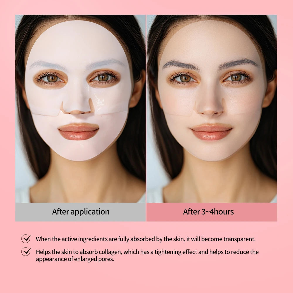 Biocolágeno, mascarilla facial profunda, suplemento de colágeno, mascarilla hidratante nocturna de hidrogel, mejora la elasticidad, minimiza los poros, reafirmante