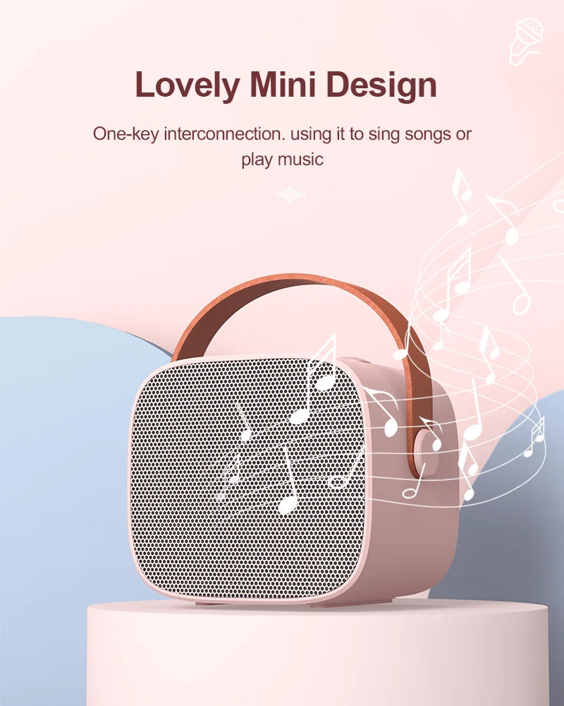 Altavoz Bluetooth inalámbrico Lenovo K1 con 2 micrófonos, máquina de karaoke con luz respiratoria para cantar en familia, regalos para niños
