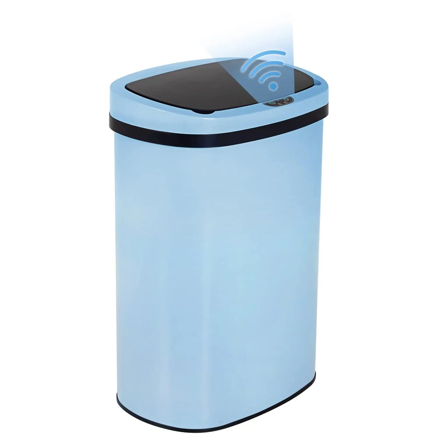 BestOffice 13 Gallon Trash Can with Lid Automatic Touchless Garbage Can Odor Control Modern Oval Design | Easy to Clean
