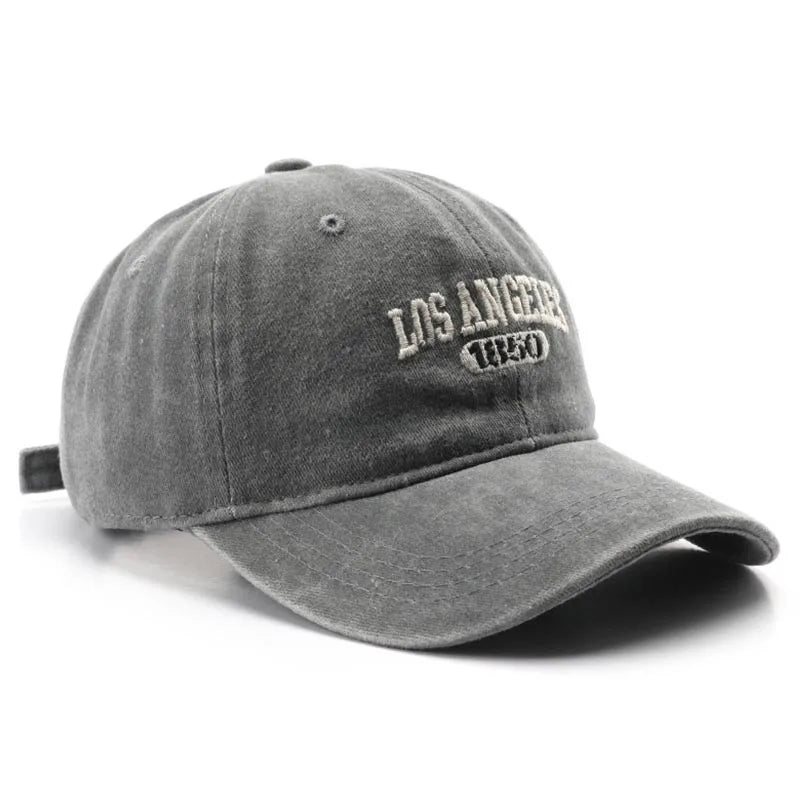 Casquette de baseball lettre brodée — hommes, femmes, mode, vintage, solide, sports plein air, réglable, snapback