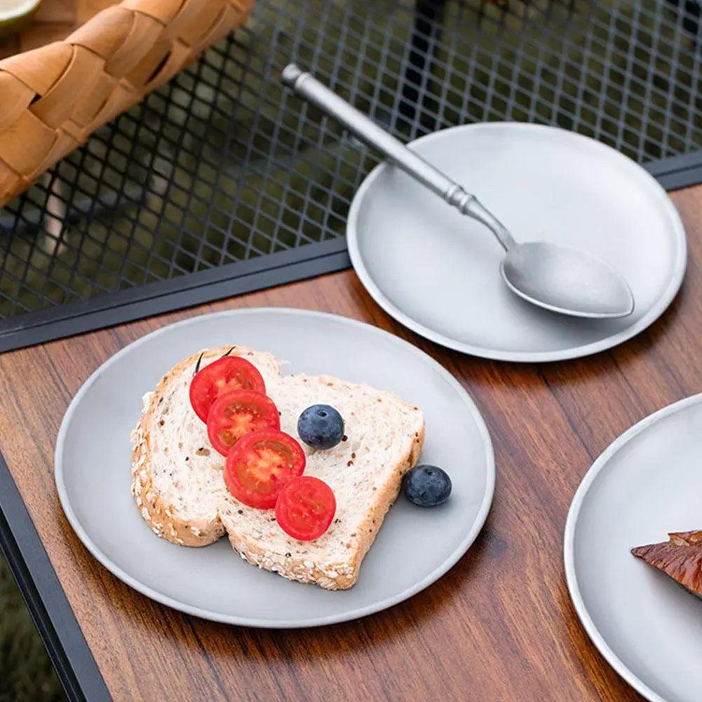 Camping Plaque de camping ultra légère en titane |   Vaisselle de salle à manger extérieure empilable |   Pour sac à dos randonnée pique-nique barbecue