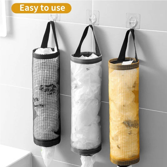 1-5 pièces cuisine sac poubelle stockage support de sac d'épicerie montage mural support de sac en plastique distributeur suspendu stockage organisateur de déchets