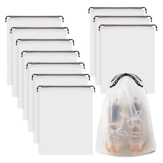 Sac de Rangement Chaussures Transparent Étanche — Lot de 5 ou 10 Pièces Voyage