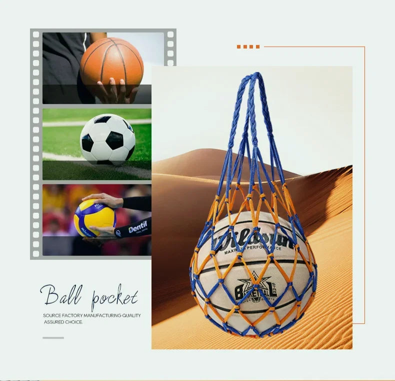 Filet de Transport Balle en Nylon — Football, Basket, Volleyball