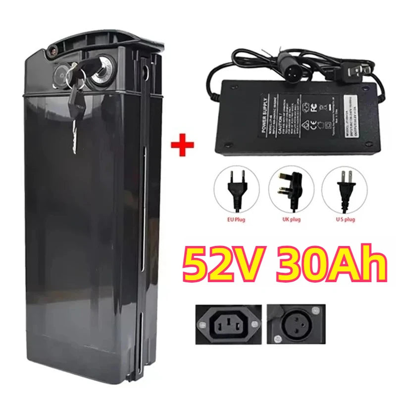 Nueva batería Silverfish de 48 V 52 V para bicicleta eléctrica 30 Ah 20 Ah 17 Ah baterías de alta capacidad celdas 18650 potencia 500-2000 W