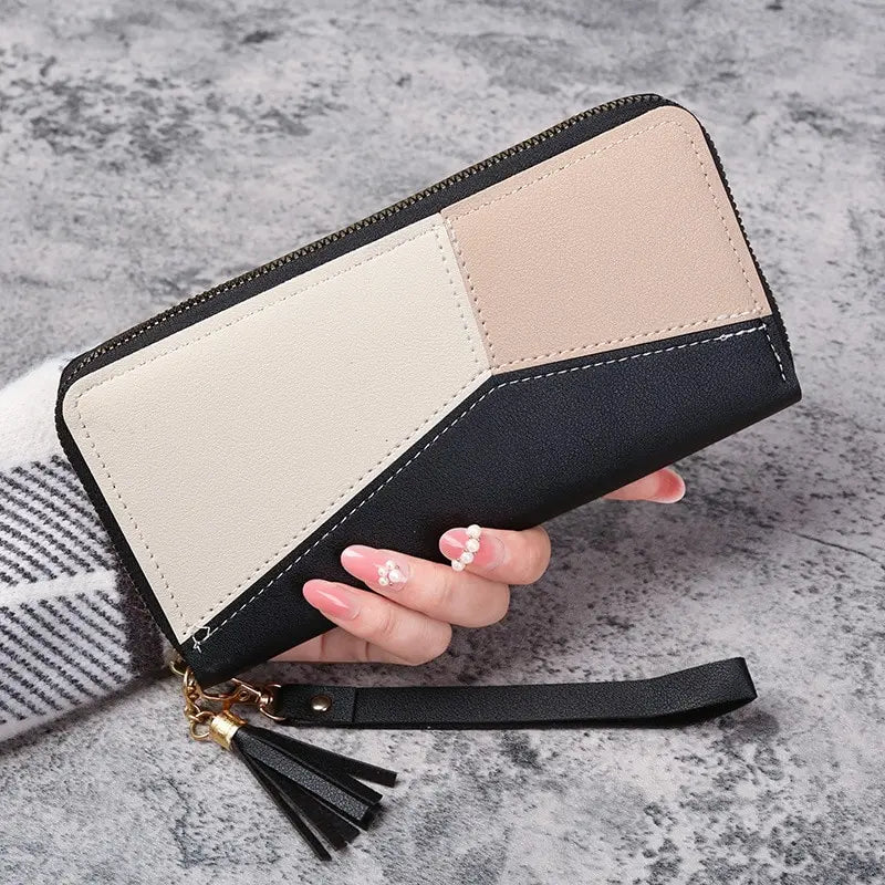 Zipper Fashion Women's Long Wallets Handbags Coin Purse Card Holder PU Leather Billfold Wallet