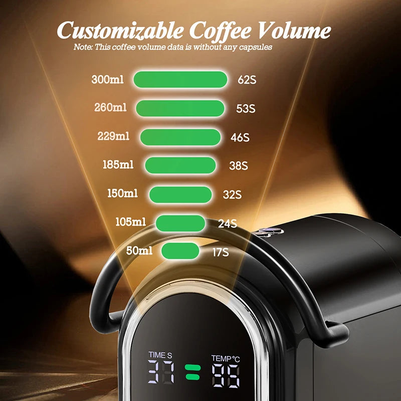 CAFELFFE 4-in-1 Capsule Coffee Machine, Hot and Cold Multiple Espresso Cappuccino Maker, Dolce Gusto a.net, Espresso Powder 19BAR