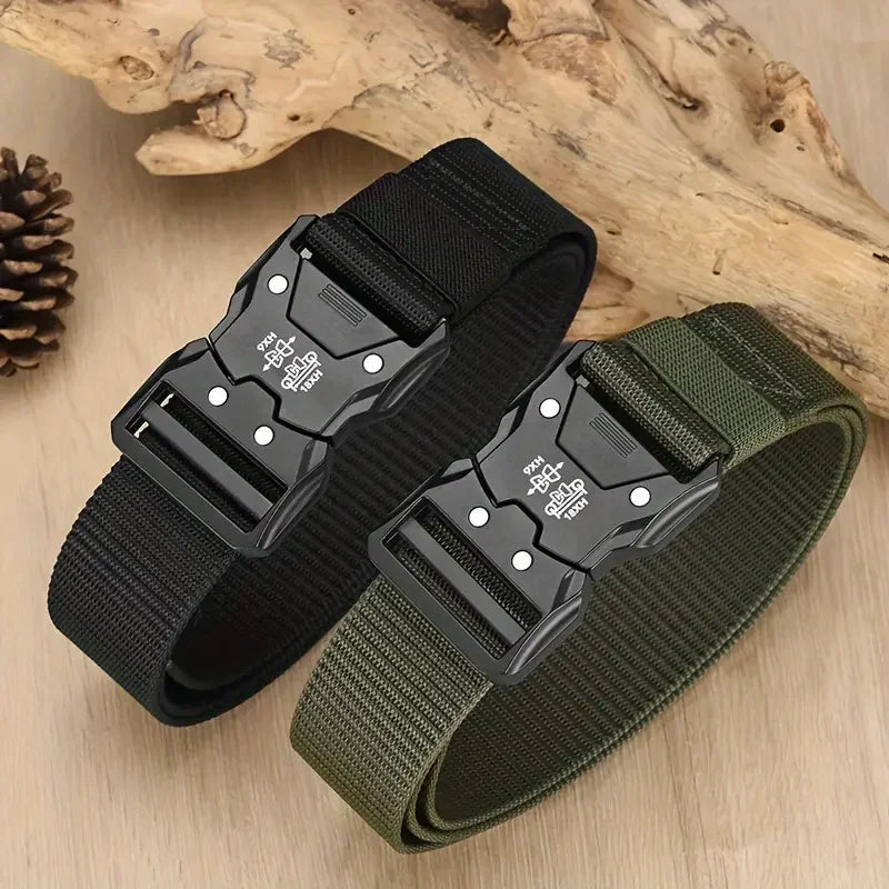 Ceinture militaire pour hommes, chasse en plein air, tactique, alpinisme en plein air, multifonctionnelle, tactique, toile de Nylon tissée, ceinture de pantalon