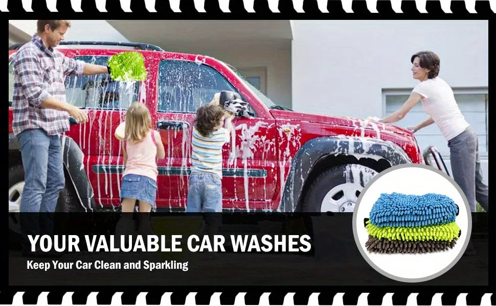 Gants de lavage de voiture en microfibre Chenille, nettoyage des rayures, soins non pelucheux, mitaines souples, dépoussiérage de véhicule automobile, Accessoires de moteur