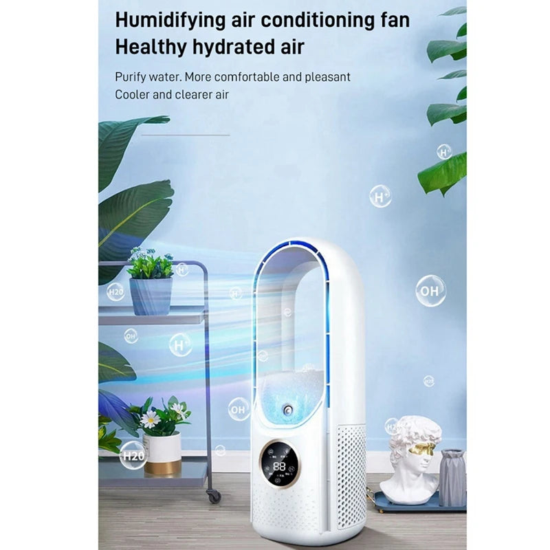 Refroidisseur d'air USB portable sans feuilles, ventilateur électrique, 6 vitesses, minuterie silencieuse, climatiseur, ventilateur de refroidissement, humidificateur, ventilateur de conditionnement