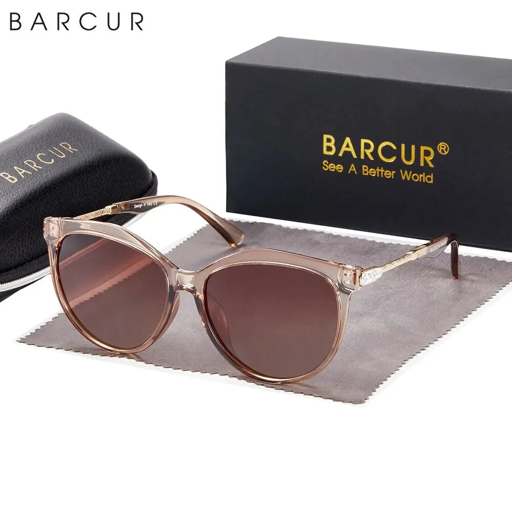 Lunettes de soleil polarisées œil de chat pour femmes — rondes, dégradées (v2)