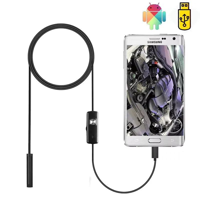 Endoscope Camera TYPE-C 5.5MM 7.0MM, 6 LED Adjustable USB, Android, Flexible Inspection Endoscope Camera for Phone and PC