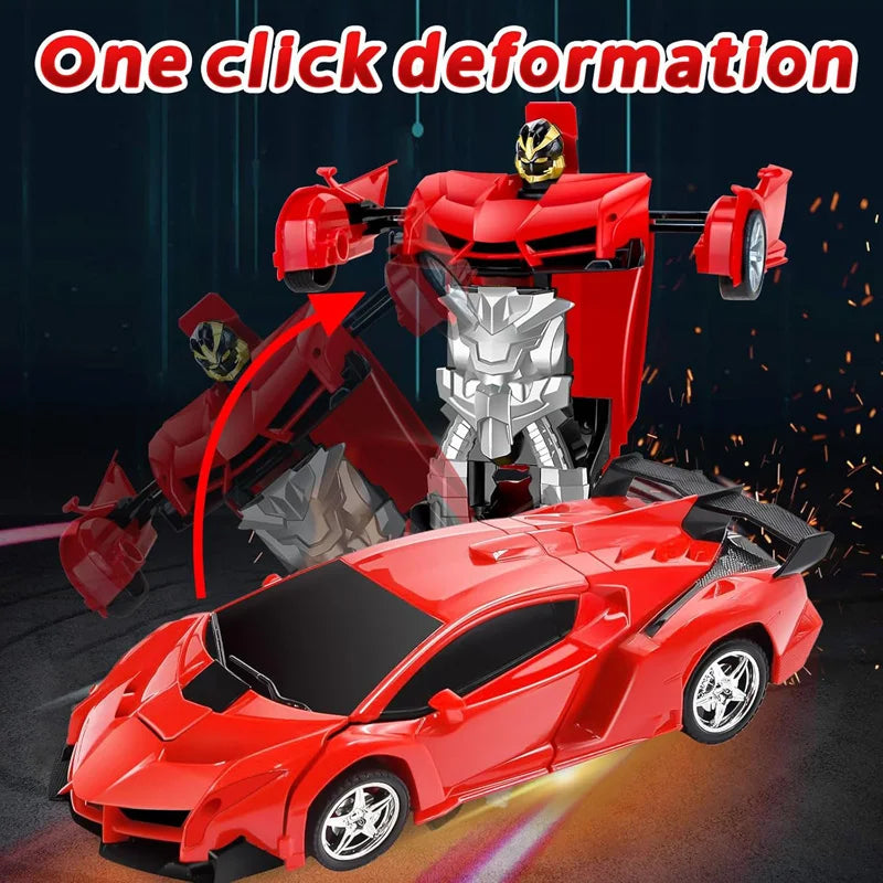Coche eléctrico RC 2 en 1, robots de transformación, modelo de vehículo deportivo, juguetes para niños, coches de deformación RC geniales a distancia, juguete para niños, regalos