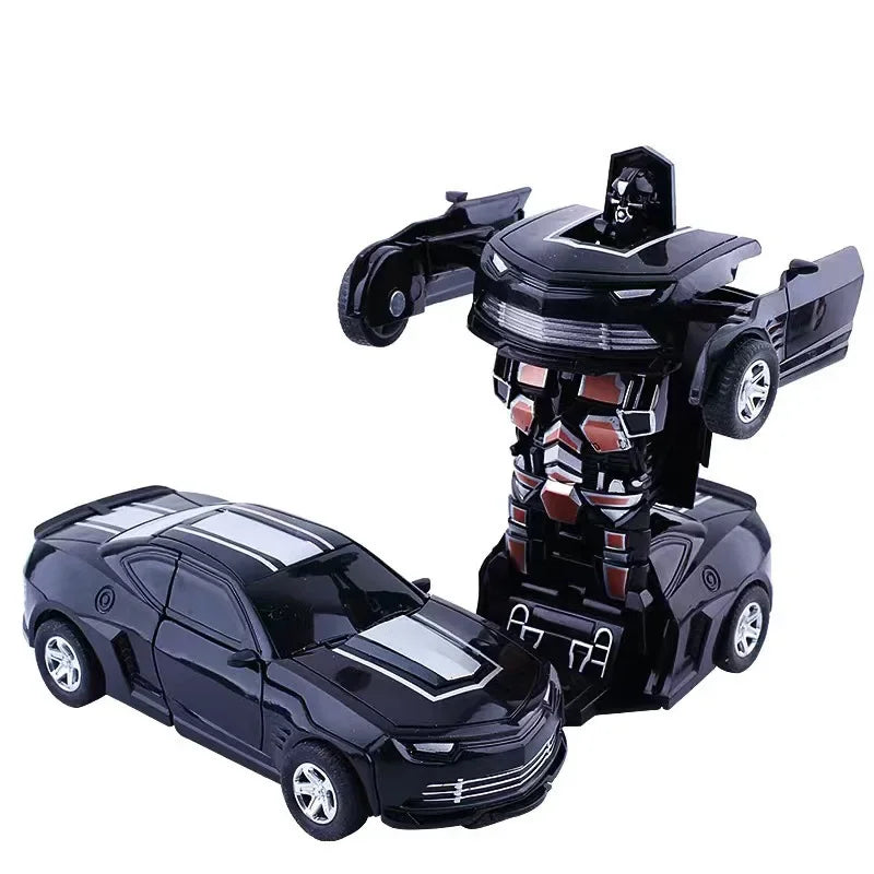Voiture jouet à changement de forme à impact inertiel pour garçon, robot Autobot à changement de forme à un bouton, puzzle à changement de forme, collision