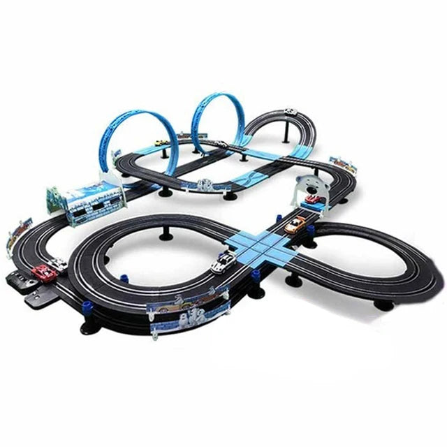 Ensemble de jouets voie ferrée électrique — double télécommande, piste de course, circuit, jouet pour garçons et enfants