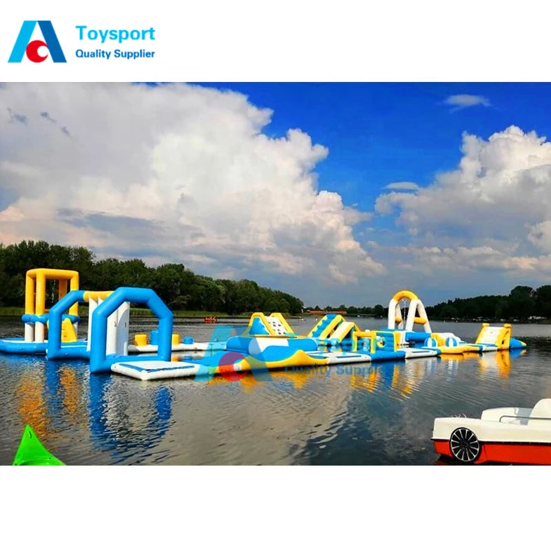 Parc commercial de course parc aquatique flottant gonflable parc de sport aquatique de mer