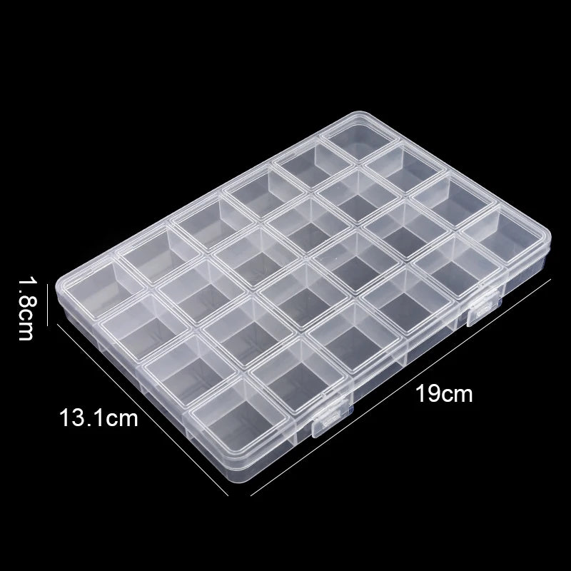 Contenedor de almacenamiento transparente, joyero, caja de almacenamiento de plástico transparente, organizador de almacenamiento de pendientes vacío, vitrina para cuentas