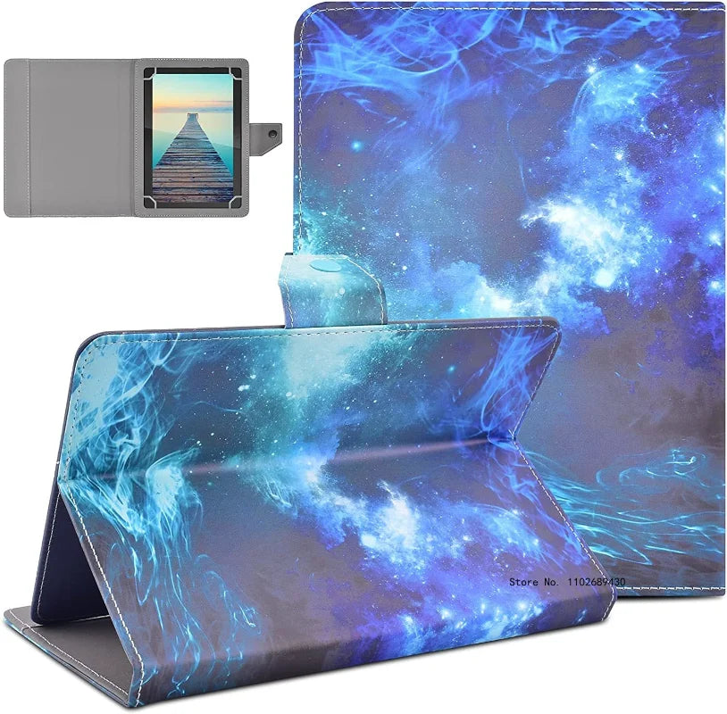 Estuche universal para tableta de 7" 8" 10.1", funda para tableta de 8 pulgadas 10 pulgadas, cubierta de soporte de cuero PET para Android/iOS/Windows de 7-10.5 pulgadas Capa