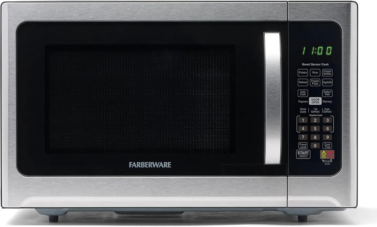 1,2 pies cúbicos. Horno de microondas de encimera – 1000 W de potencia, configuración de cocción automática inteligente, descongelación, fácil limpieza y bloqueo para niños
