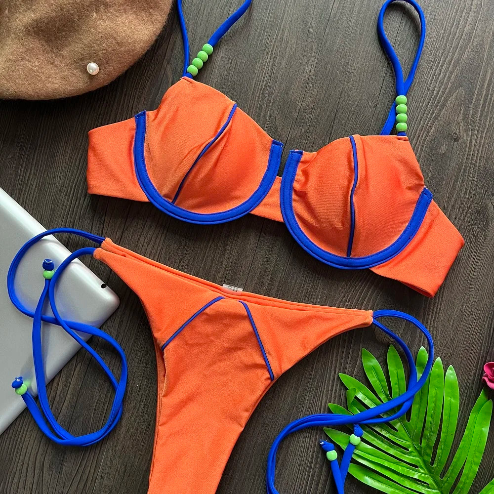 RUOTONGSEPT nouveau Sexy Push up Bikini ensemble maillot de bain femmes taille basse maillots de bain pour femme deux pièces maillots de bain 2023 maillot de bain