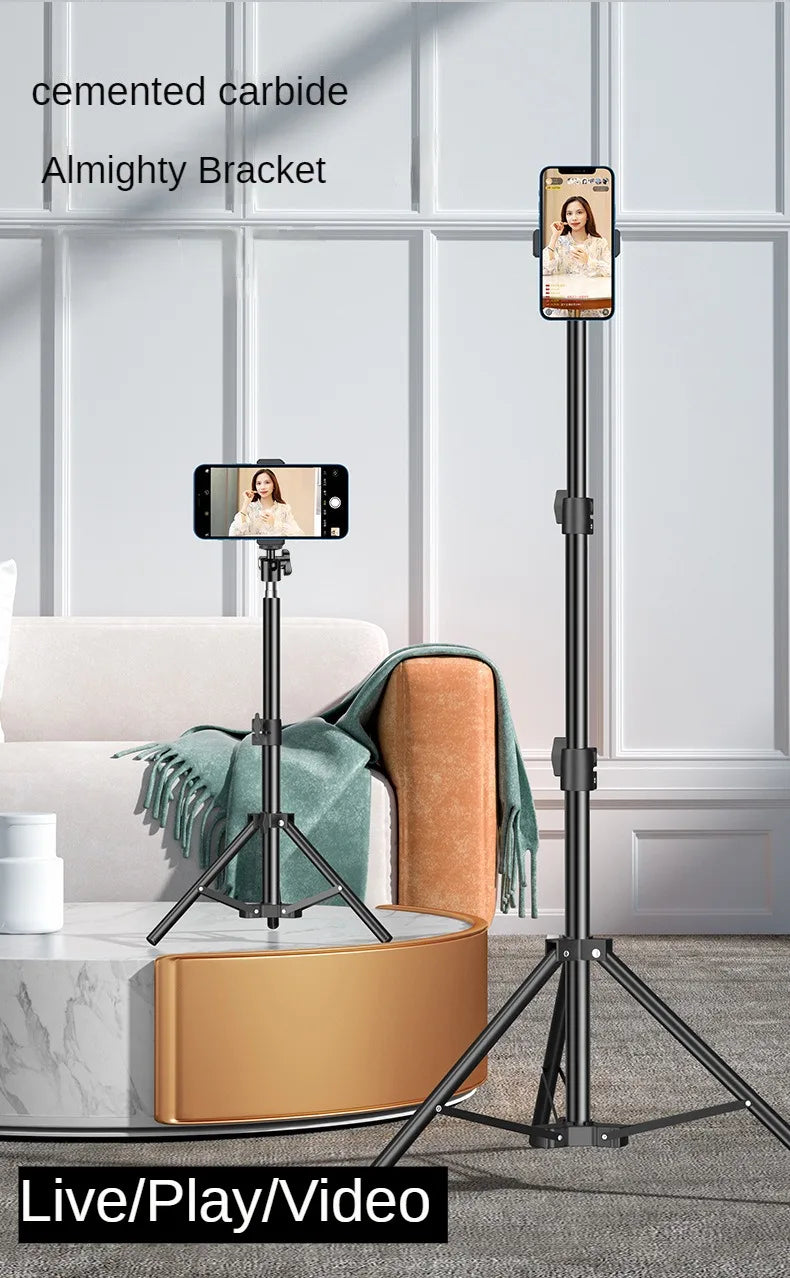 Trépied de diffusion en direct de 160cm, Type d'atterrissage, ancre de caméra, cadre lumineux pour Selfie, thermomètre en métal, support pour téléphone