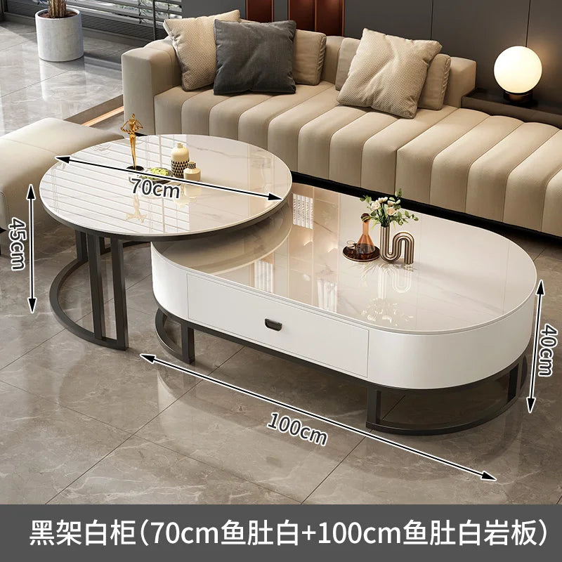 Tables basses extensibles rondes modernes — minimalistes, design livre, meubles salon