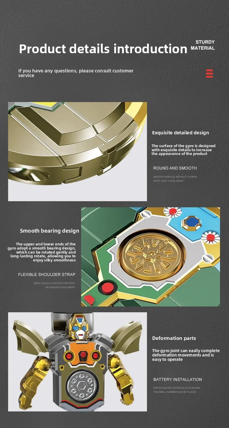 Gyroscope rotatif à décompression créative, résistant aux chutes, robot à déformation mécanique, jouet pour enfants, cadeau pour garçon, nouvelle collection